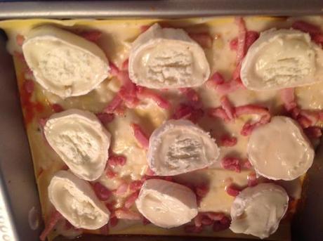 Lasagnes chèvre-lardons-tomates Lasagnes chèvre-lardons-tomates