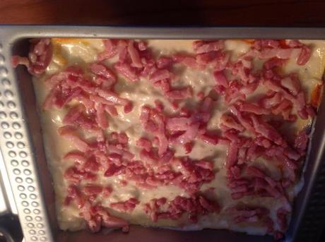 Lasagnes chèvre-lardons-tomates Lasagnes chèvre-lardons-tomates