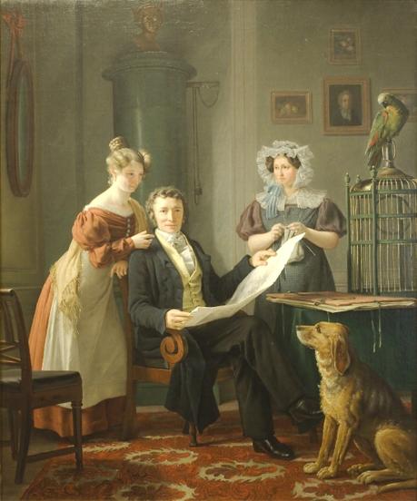 5 Le perroquet et le chien : en famille 1829 Martinus Rorbye - The Surgeon with Wife and Daughter