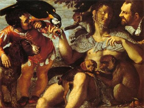 7 Le perroquet, le chien, l’homme F 1598-1600 Agostino_Carracci_-_Hairy_Harry,_Mad_Peter_and_Tiny_Amon