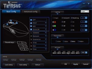 Test de la souris Thyrsus de Tesoro tesoro_thyrsus_config Test de la souris Thyrsus de Tesoro