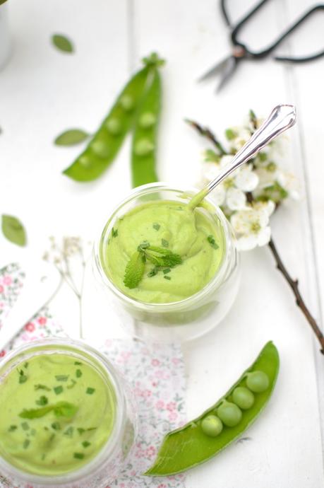 Crèmes de petits pois à la menthe Crèmes de petits pois à la menthe