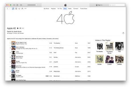 La Playlist d'Apple pour ses 40 ans