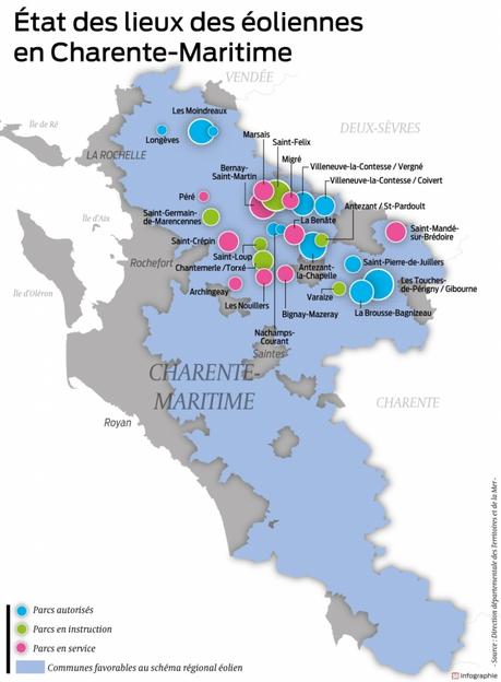 Charente-Maritime : plus de 130 éoliennes à venir ou en projet Charente-Maritime : plus de 130 éoliennes à venir ou en projet