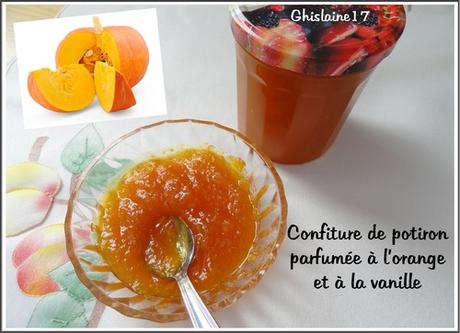 Confiture de potiron parfumée à l'orange et à la vanille Confiture de potiron parfumée à l'orange et à la vanille