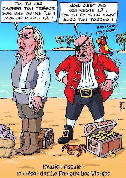 Marine et Jean-Marie Le Pen dans Pirates des Caraïbes 6