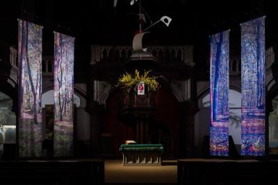François Carbonnier – Miroir de l’âme Photo François Carbonnier time elapses - 4 tirages sur tissus 1,2m x 6,5m ©ADAGP 2016
