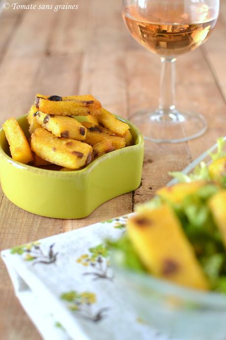 Bâtonnets de polenta aux olives noires Bâtonnets de polenta