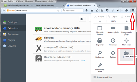 Accélérer votre navigateur en libérant de la mémoire desactiver-module-firefox