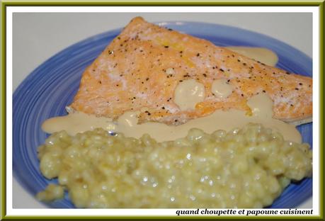 FILET DE TRUITE AUX AMANDES, RISOTTO D'ORGE MONDE filet de truite aux amandes, risotto d'orge mondé-3001