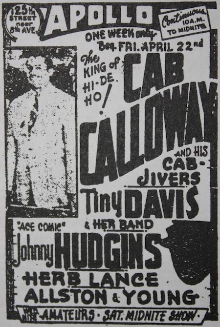 April 22 1949 : Cab Calloway with small formation at the Apollo