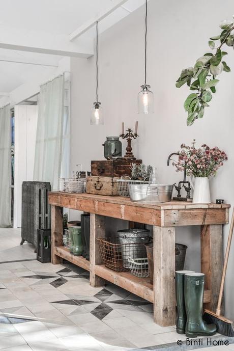 La folie de l'établi etabli bois vintage - blog déco