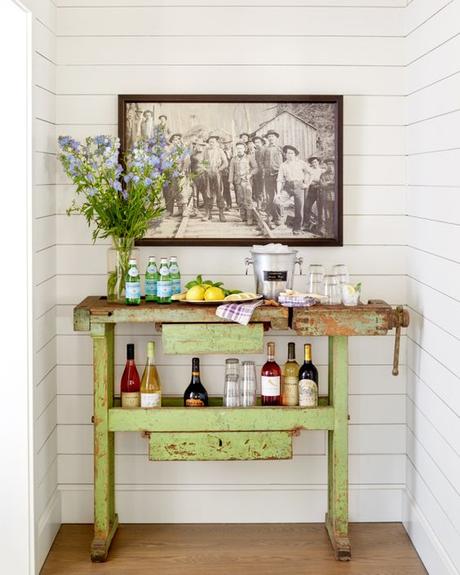 La folie de l'établi etabli bois vintage - blog déco