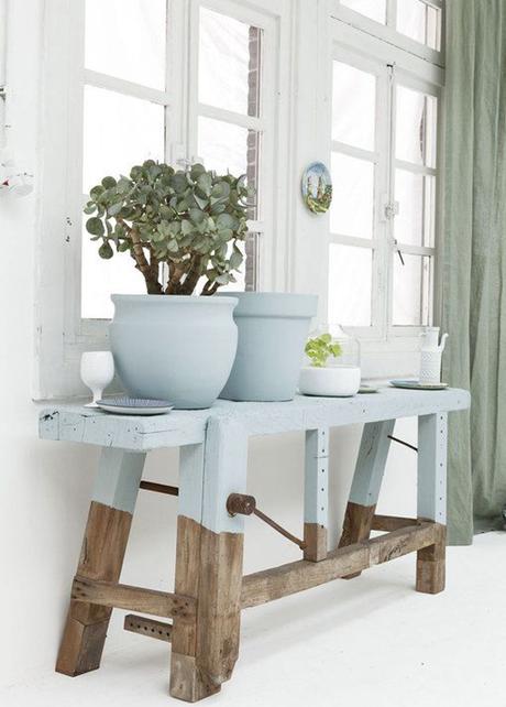 La folie de l'établi etabli bois vintage - blog déco