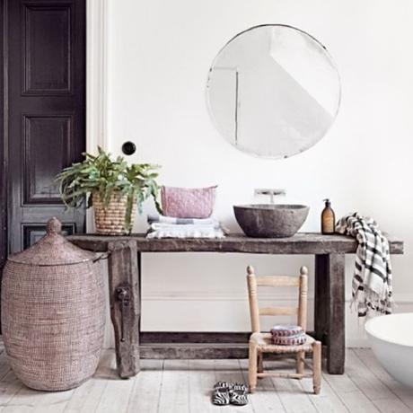 La folie de l'établi etabli bois vintage - blog déco