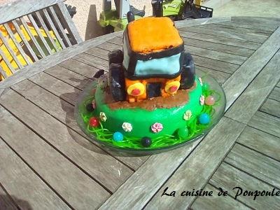 Gâteau tracteur au thermomix ou sans (gâteau au yaourt et ganache au nutella)