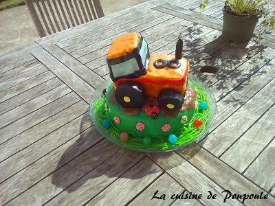 Gâteau tracteur au thermomix ou sans (gâteau au yaourt et ganache au nutella)
