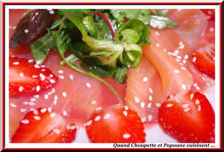 CARPACCIO DE SAUMON FUME, KETCHUP DE FRAISE carpaccio de saumon fumé, ketchup de fraise-3251
