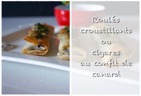 Roulés croustillants ou cigares au confit de canard, citron confit et figues Roulés croustillants ou cigares au confit de canard 4