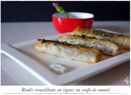 Roulés croustillants ou cigares au confit de canard, citron confit et figues Roulés croustillants ou cigares au confit de canard 1