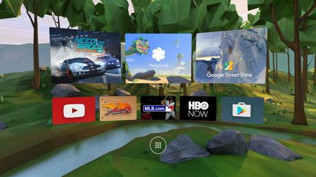 L'accueil d'Android N sous Daydream.