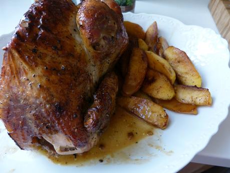 Pintade rôtie à la Normande pintade à la Normande