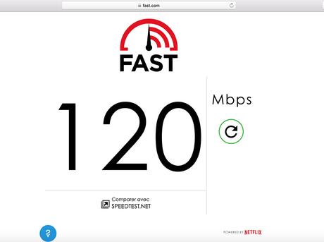 Mesure de la vitesse Netflix avec Wibox fastmac