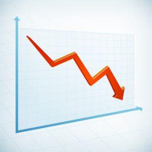 Negative business graph arrow