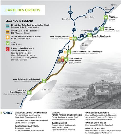 Train Léger de Charlevoix Carte du Train Léger de Charlevoix - Quoi faire au Québec