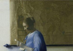 Vermeer Carte Jeune fille en bleu