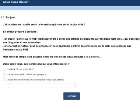 Comment être sûr que son eBook, sa formation vidéo, son livre blanc…. sera un succès ? choix etude markeitng