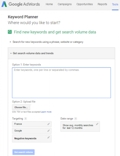 Comment être sûr que son eBook, sa formation vidéo, son livre blanc…. sera un succès ? google keyors planner volume