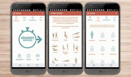 10 applications pour la santé & le bien-être 7 minutes d'exercice application android santé bien être sport LG