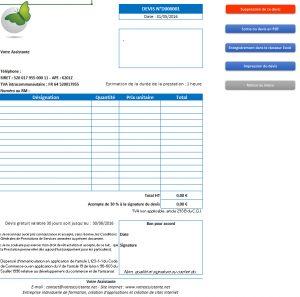Application Gérez vos devis et factures avec Excel Application Gérez vos devis et factures avec Excel