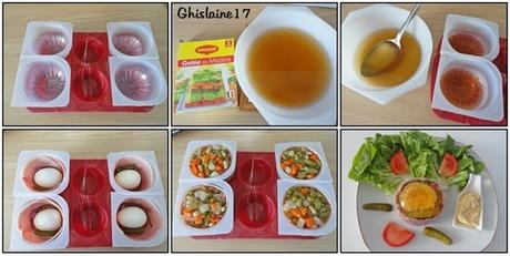 Aspic avec oeuf, jambon, légumes Aspic avec oeuf, jambon, légumes