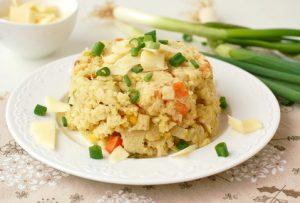 Millets with vegetables, spring onion and cheese