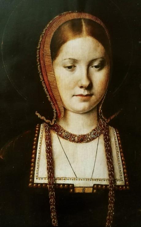 Longtemps considéré comme un portrait de Catherine d'Aragon, la première femme de Henri VIII, ce portrait réalisé par Michel Sittow est à présent considéré comme celui de Mary Tudor, sa soeur - Kunsthistorisches Museum, Vienne
