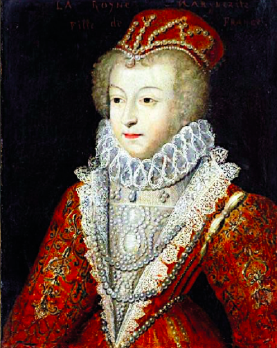 Portrait d'après François Clouet de la Reine Margot, épouse d'Henri de Navarre futur Henri IV (conservé à Blois)