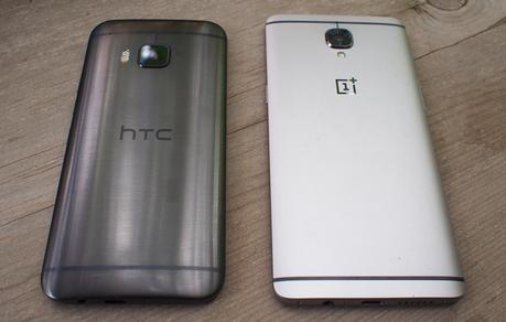 Le HTC One M9 aux côtés du OnePlus 3.