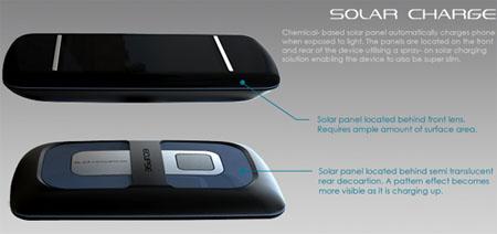 Concept de téléphone fonctionnant à l'énergie solaire