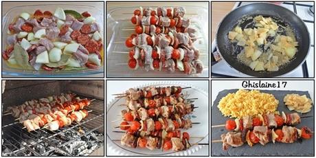 Brochettes de porc à l'espagnole Brochettes de porc à l'espagnole