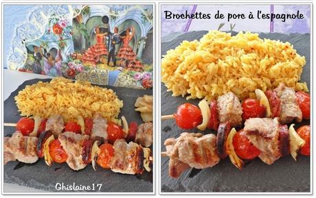 Brochettes de porc à l'espagnole Brochettes de porc à l'espagnole