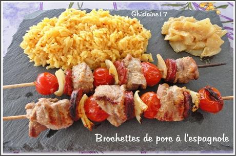 Brochettes de porc à l'espagnole Brochettes de porc à l'espagnole