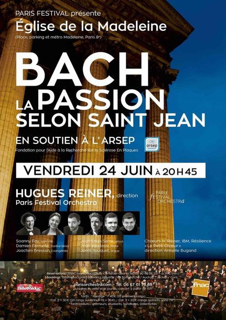 affiche concert Hugues REINER BACH La Madeleine Paris 2016 ARSEP 2