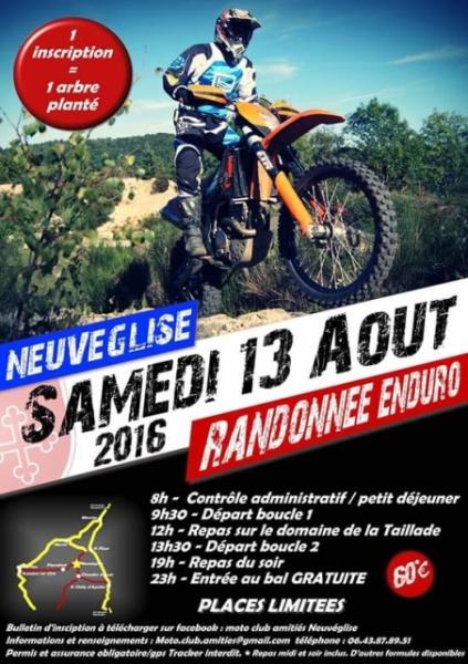 Rando enduro du MCA Neuvéglise (15), le 13 août 2016