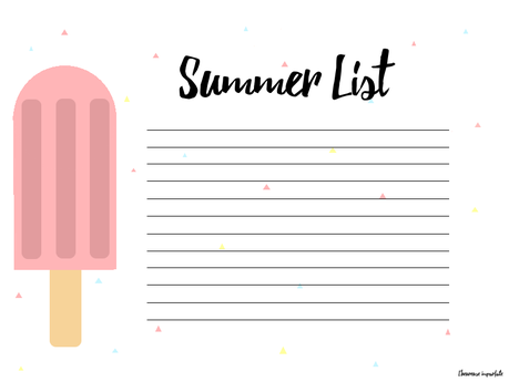 Wish list à imprimer : Summer list
