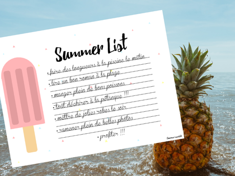 Wish list à imprimer : Summer list