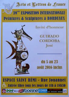 En exposition avec Arts et Lettres de France Aout 2016 Bordeaux Eglise St rémi