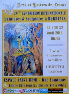 En exposition avec Arts et Lettres de France Aout 2016 Bordeaux Eglise St rémi