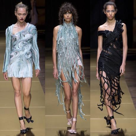 Drapés et découpés sulfureux au défilé Atelier Versace... Drapés et découpés sulfureux au défilé Atelier Versace...